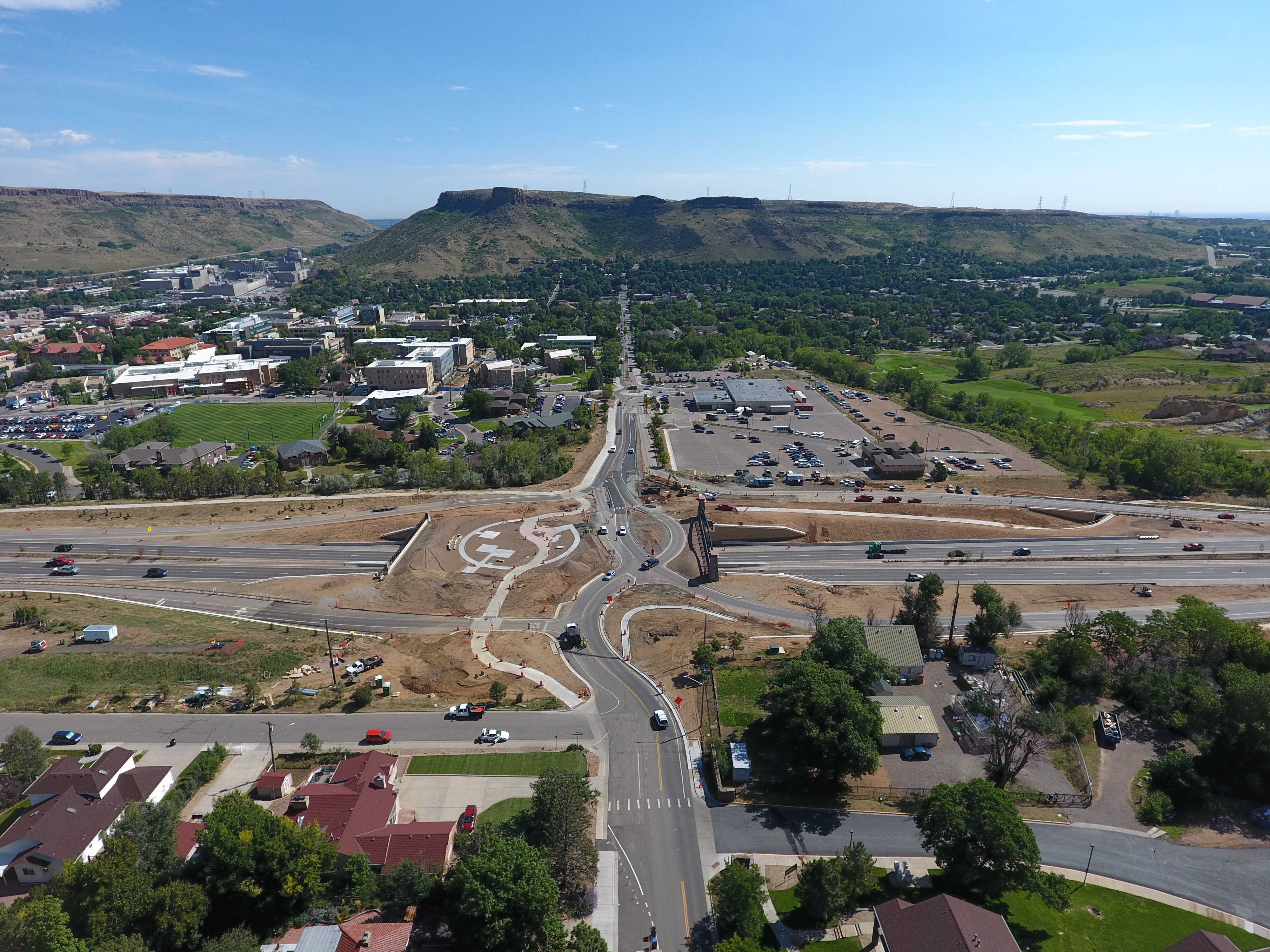 Aerial photo of new interchange at U.S. 6 and 19th Street in Golden